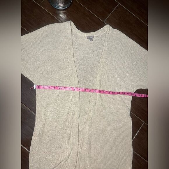 J.Jill dark khaki silk blend knit open sweater sz medium - Picture 7 of 8